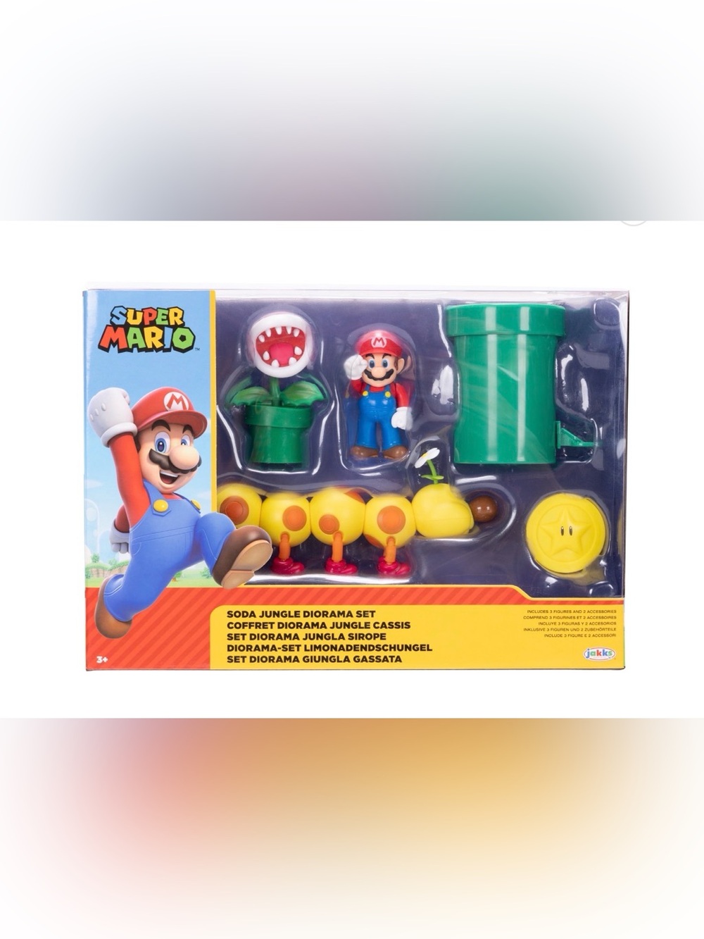 Nintendo Super Mario Playset with Green Pipe and Yellow Caterpillar
